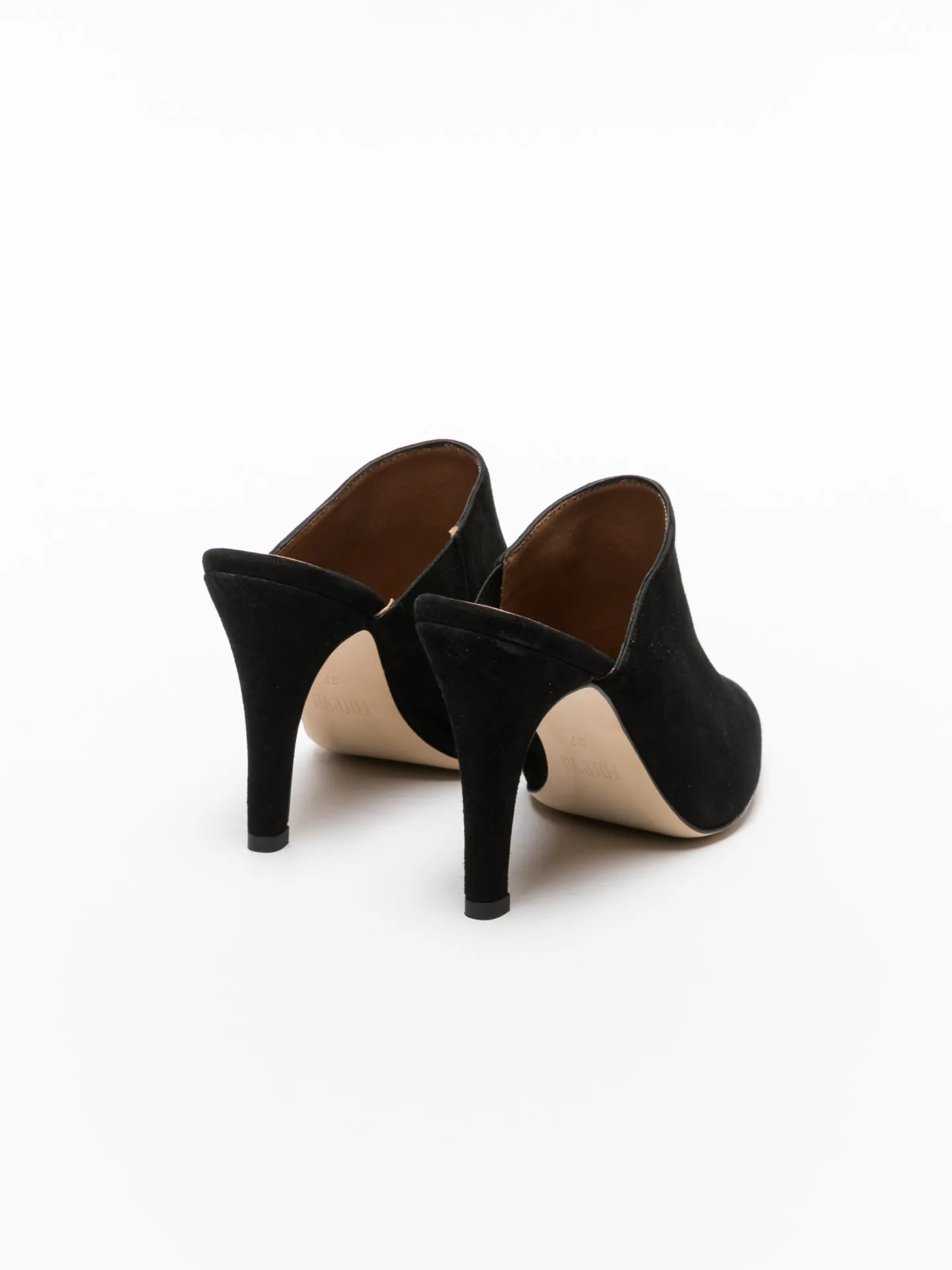 Black Pointed Toe Mules