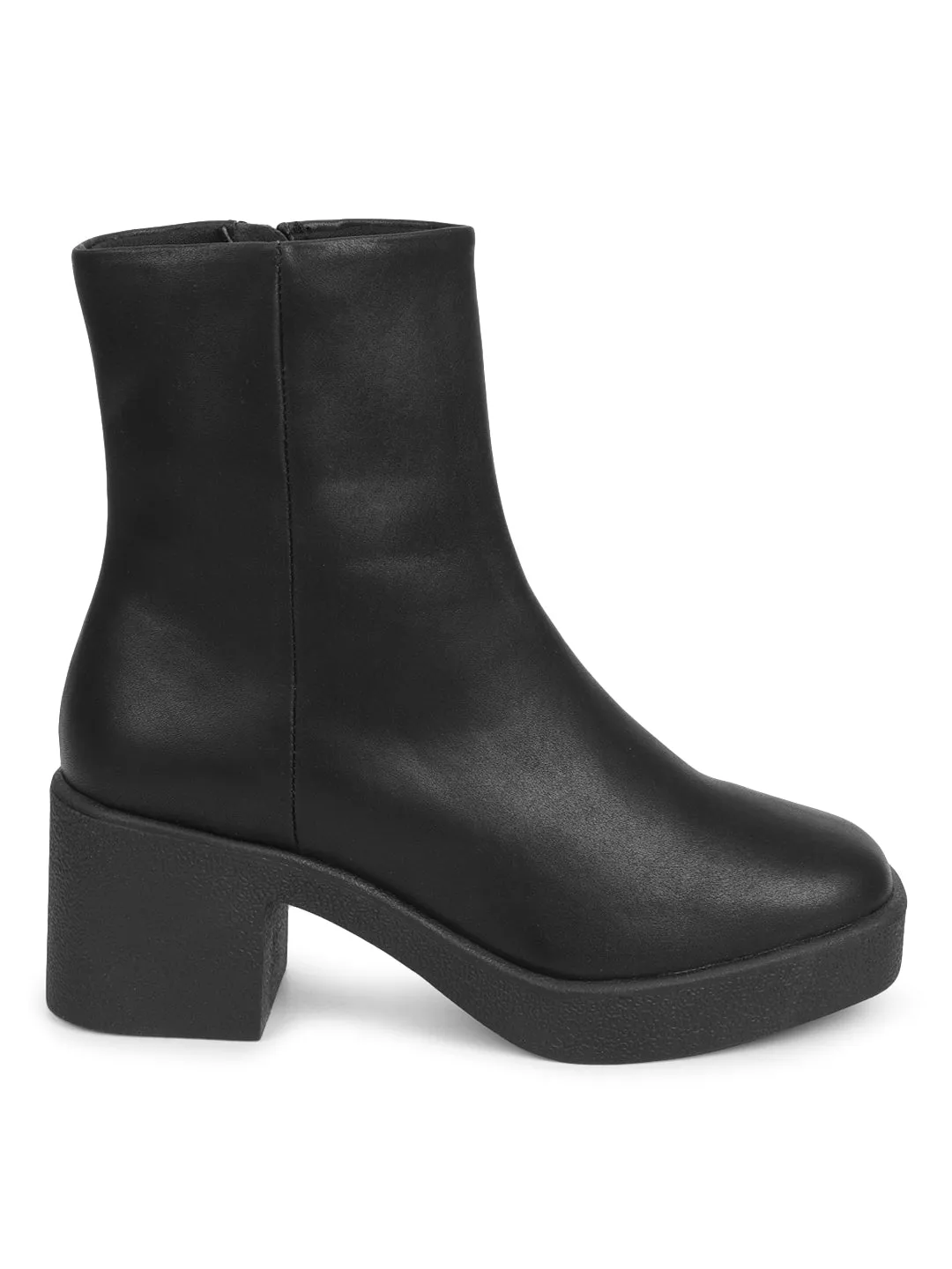 Black PU Block Ankle Boots (TC-ST-1261-BLK)