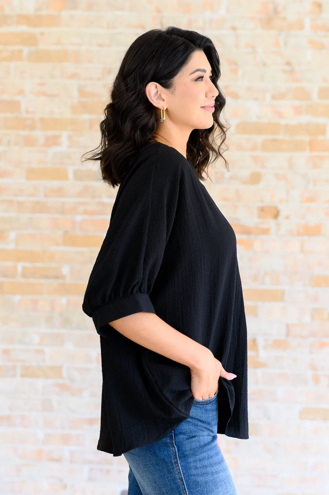 Black V-Neck Blouse Ready for Anything