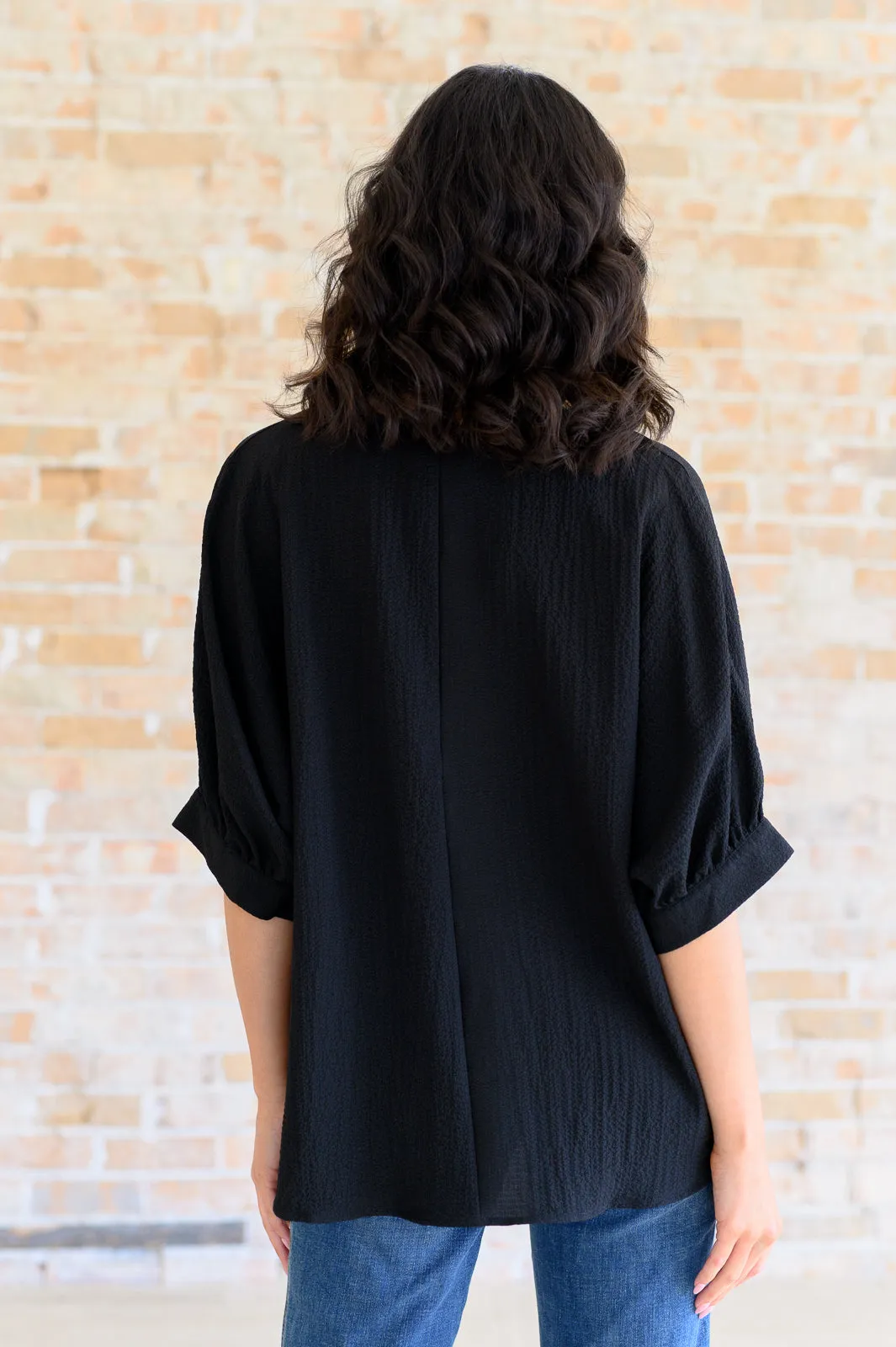 Black V-Neck Blouse Ready for Anything