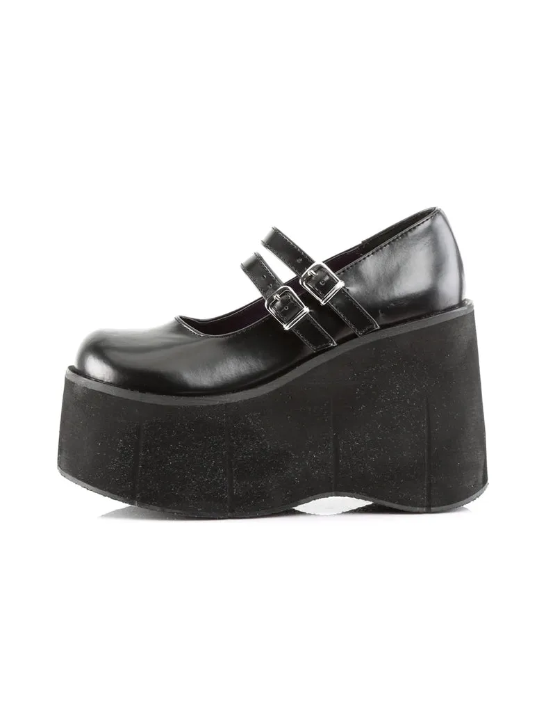 Black Vegan Leather Platform Maryjanes - Demonia Kera-08 - Pre Order