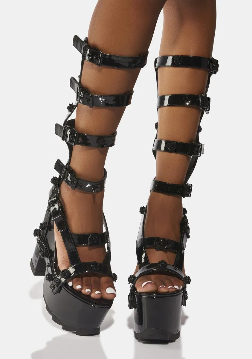 Blackout Nightcall Hi Rose Platform Heels-