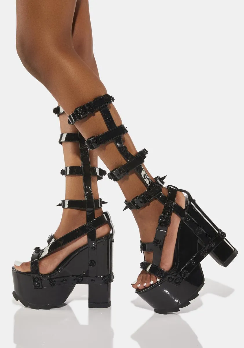 Blackout Nightcall Hi Rose Platform Heels-