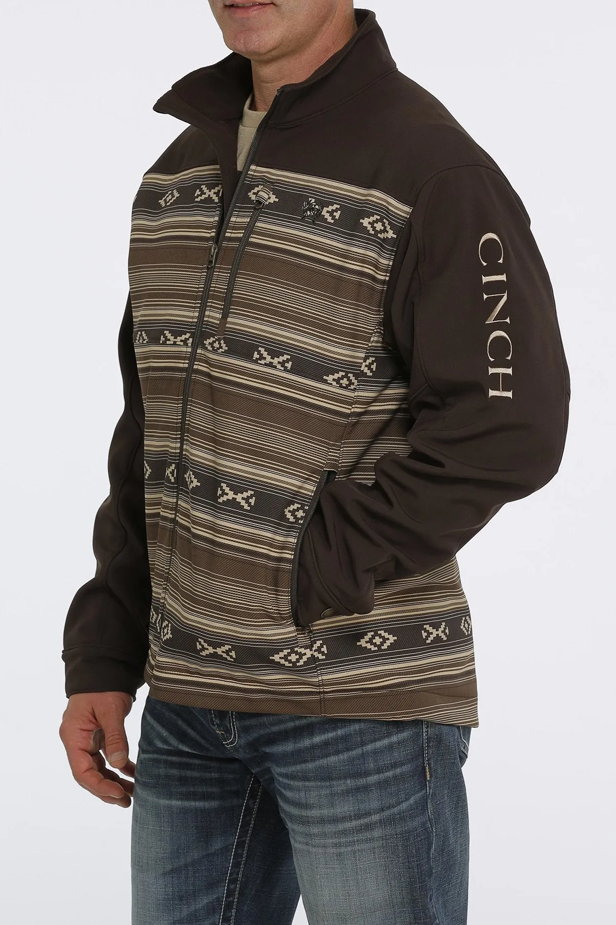 Chocolate Stripe Men's Bonded Jacket