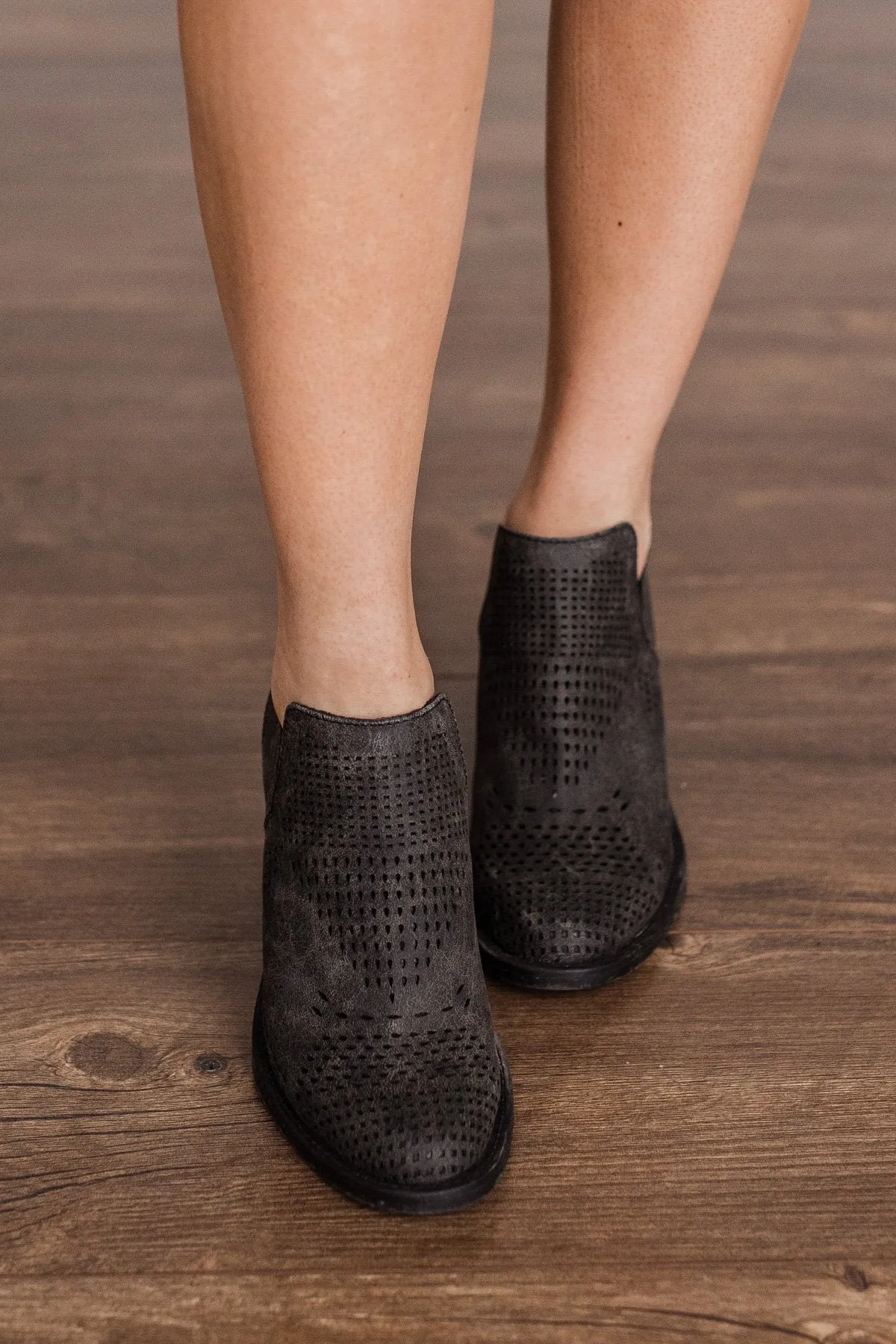 Blowfish Black Lassoh Booties - Roadtrip & Draped Micro Fiber.