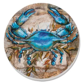 Blue Crab Design Coaster Set