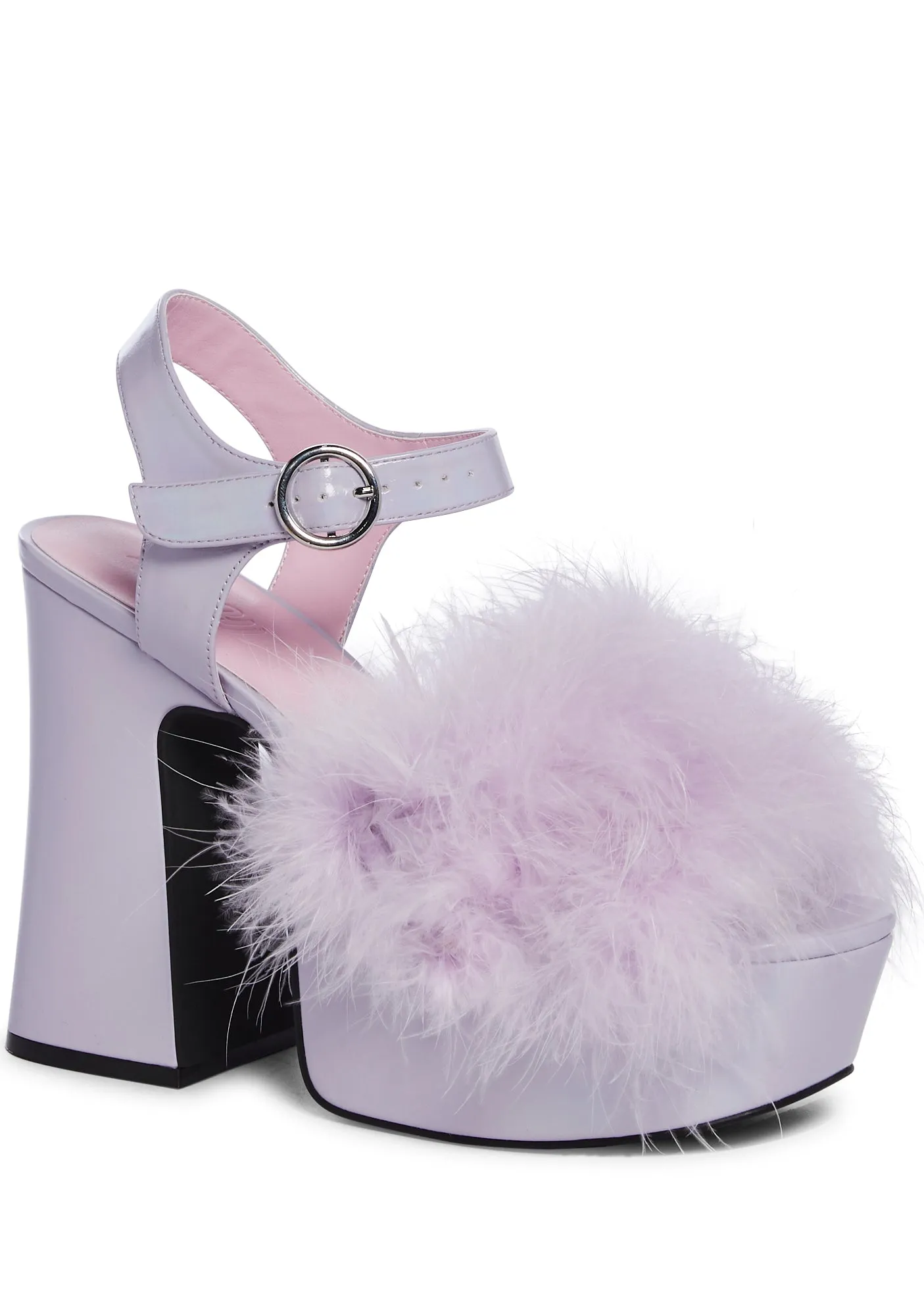 Blushin' N' Crushin' Marabou Heels - Lavender-