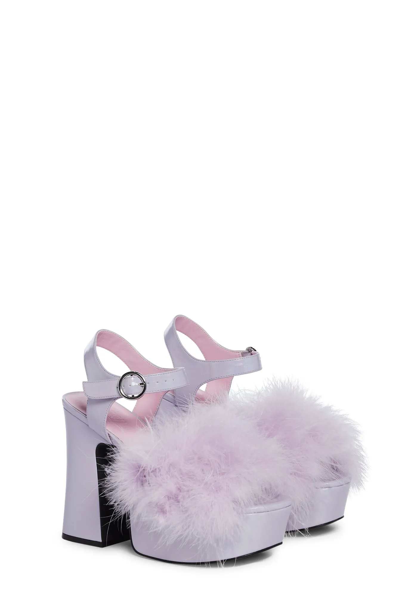 Blushin' N' Crushin' Marabou Heels - Lavender-