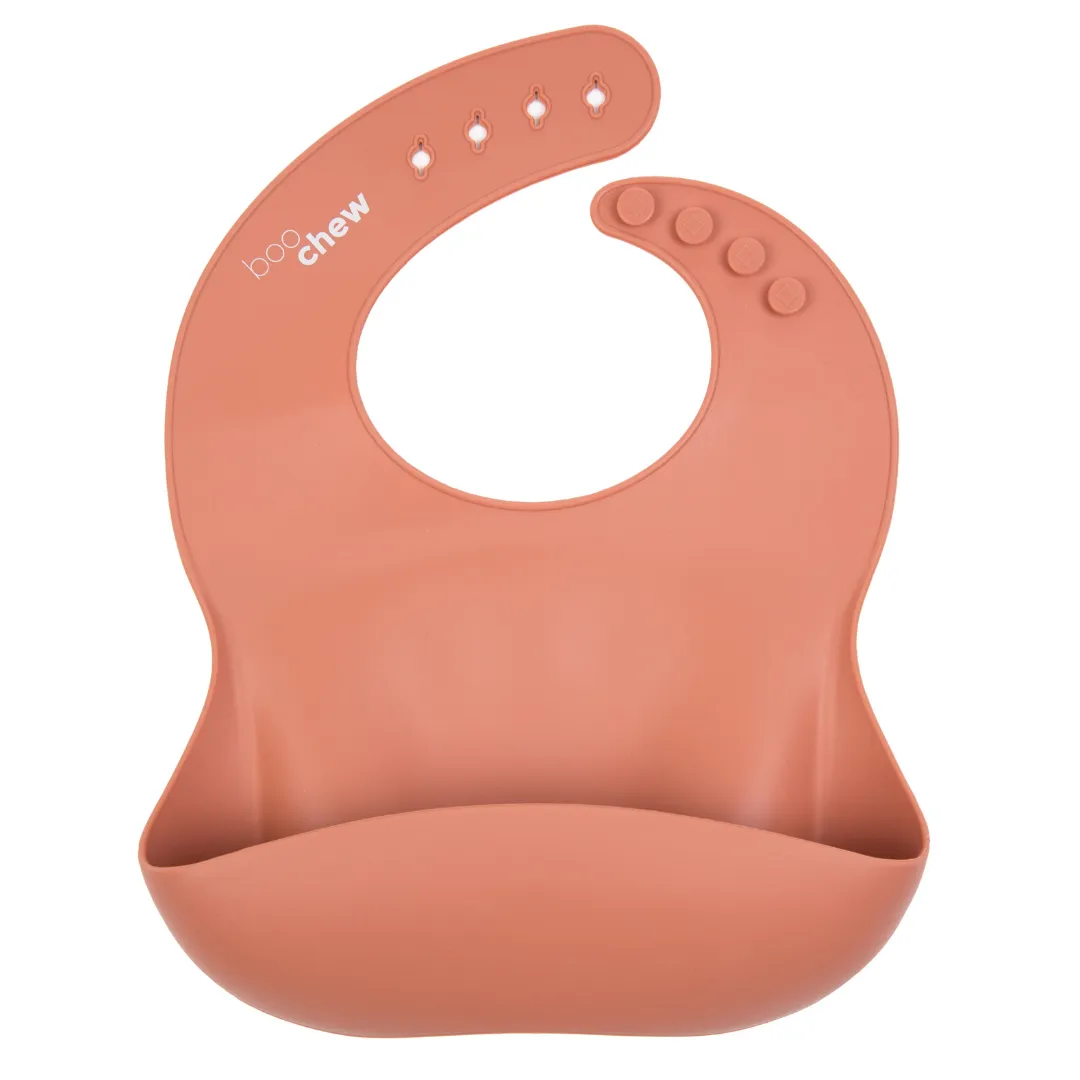 Boo Chew Silicone Bib - Rust - Best Price & Review