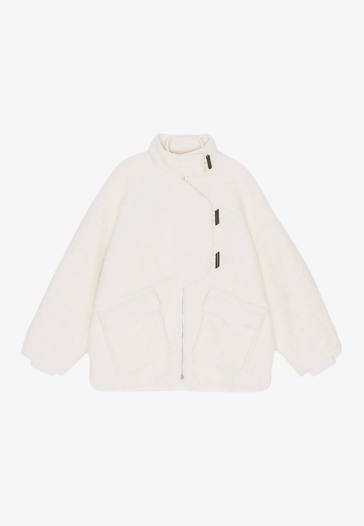 Boucle Wool Zip-Up Jacket