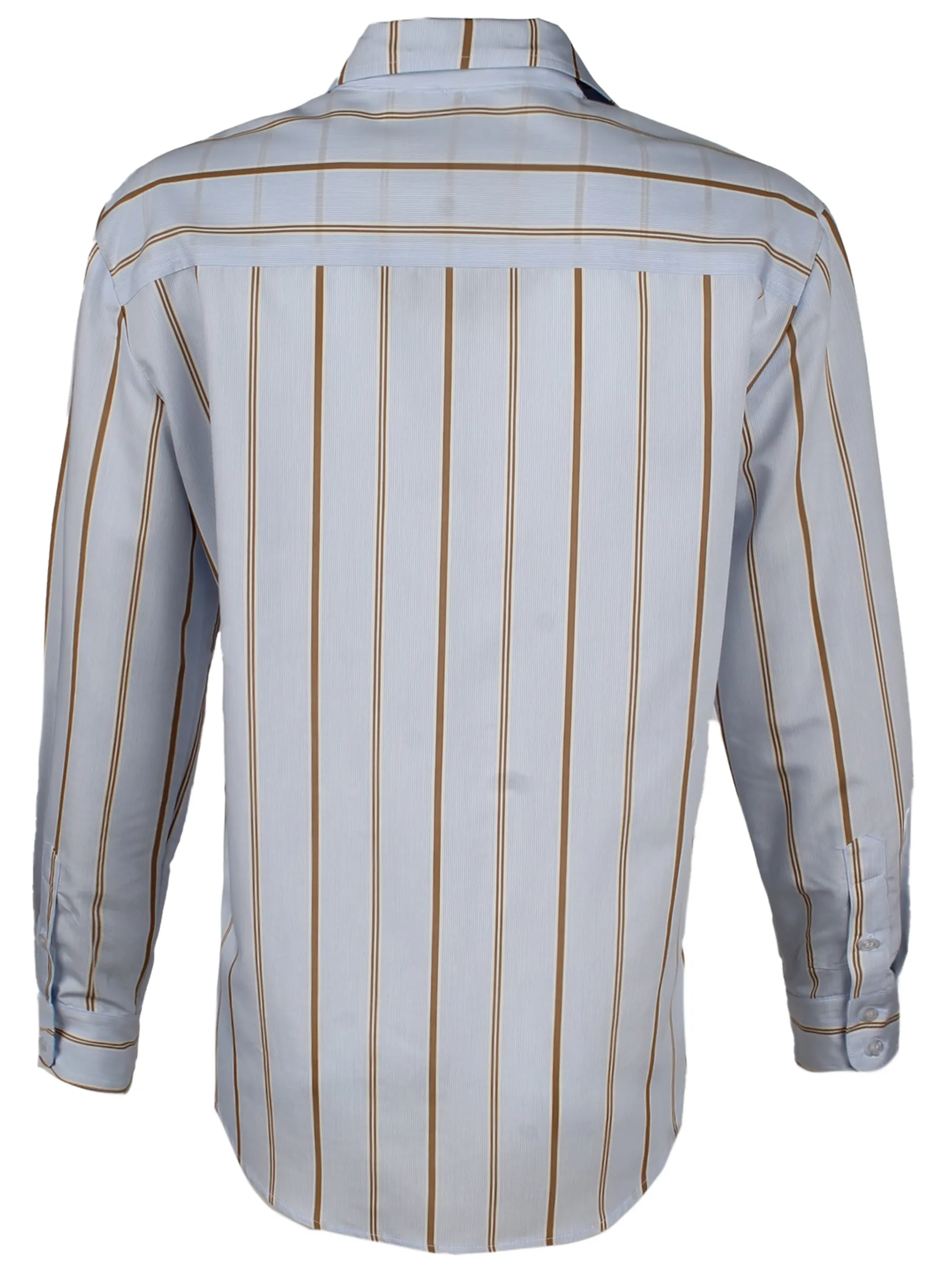 Boyfriend Shirt Blue and Tan Menswear Stripe