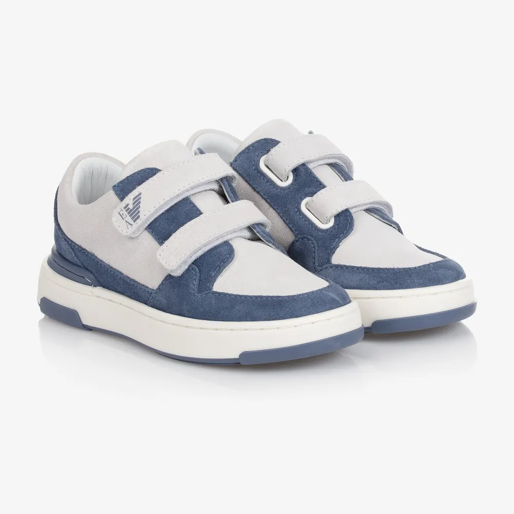 Boys Blue Leather Trainers