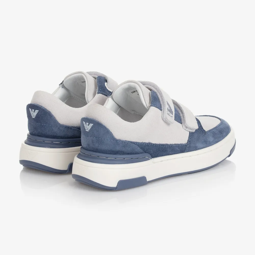 Boys Blue Leather Trainers