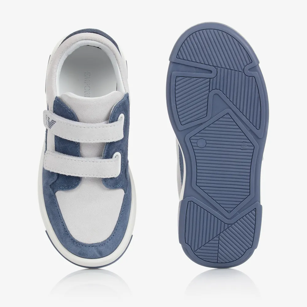 Boys Blue Leather Trainers