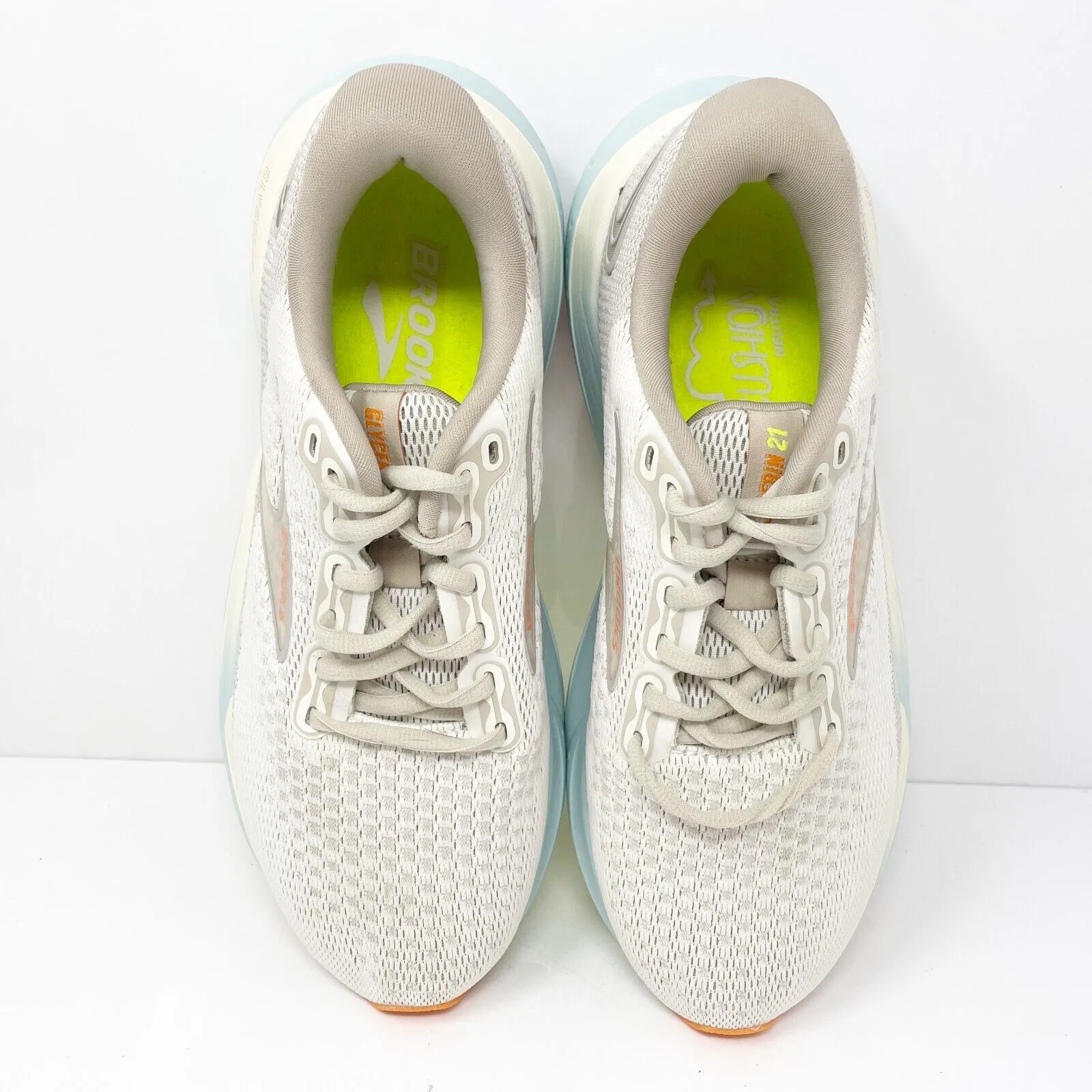 Brooks Womens Glycerin 21 1204081B195 White Running Shoes Sneakers Size 8.5 B