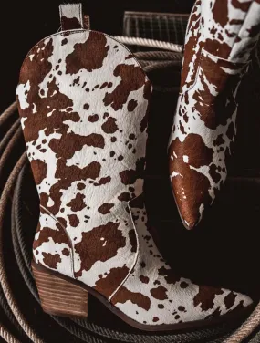 Brown Cowhide Boots - Live A Little