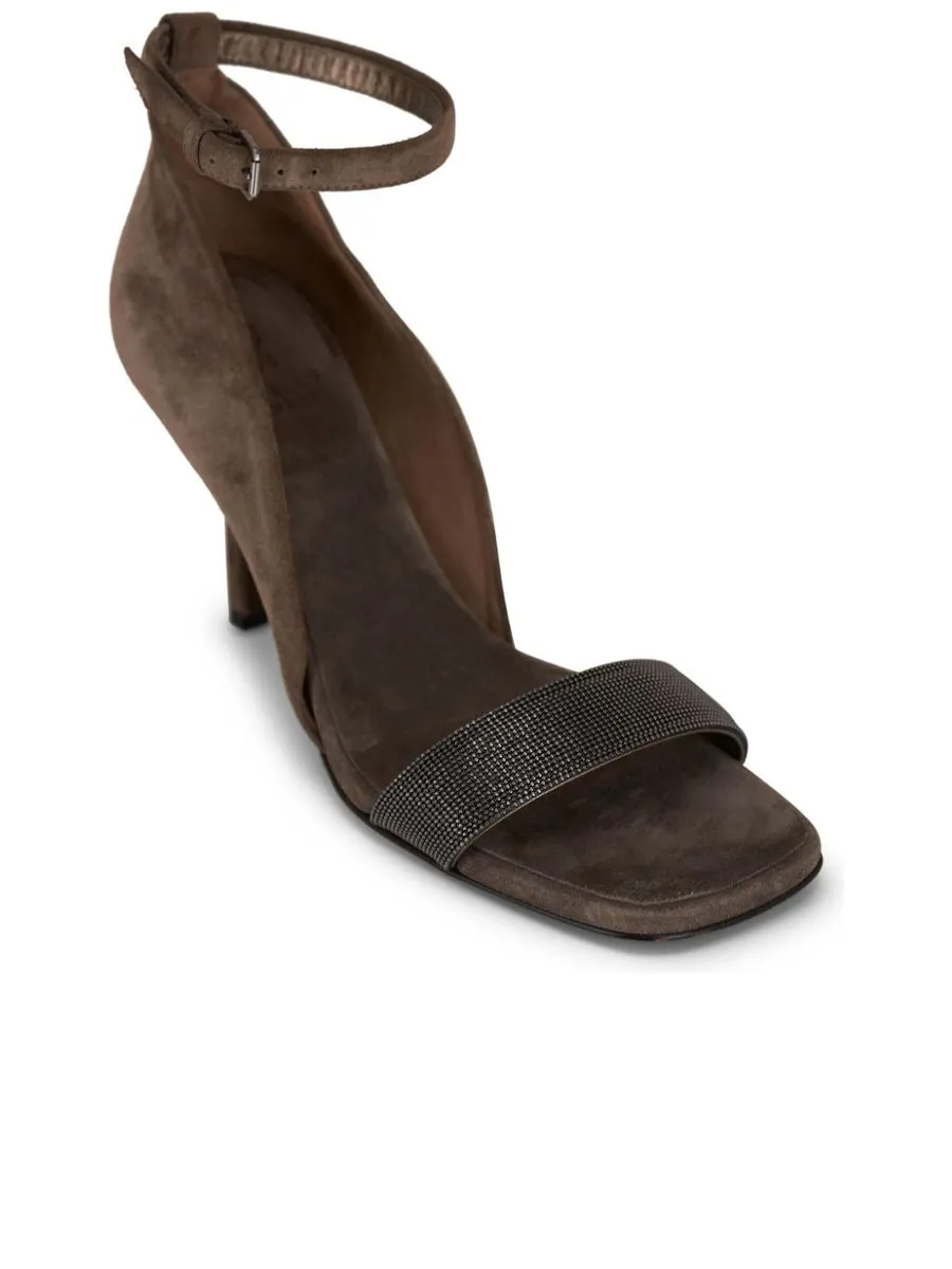 Brown Leather Pumps with Strap