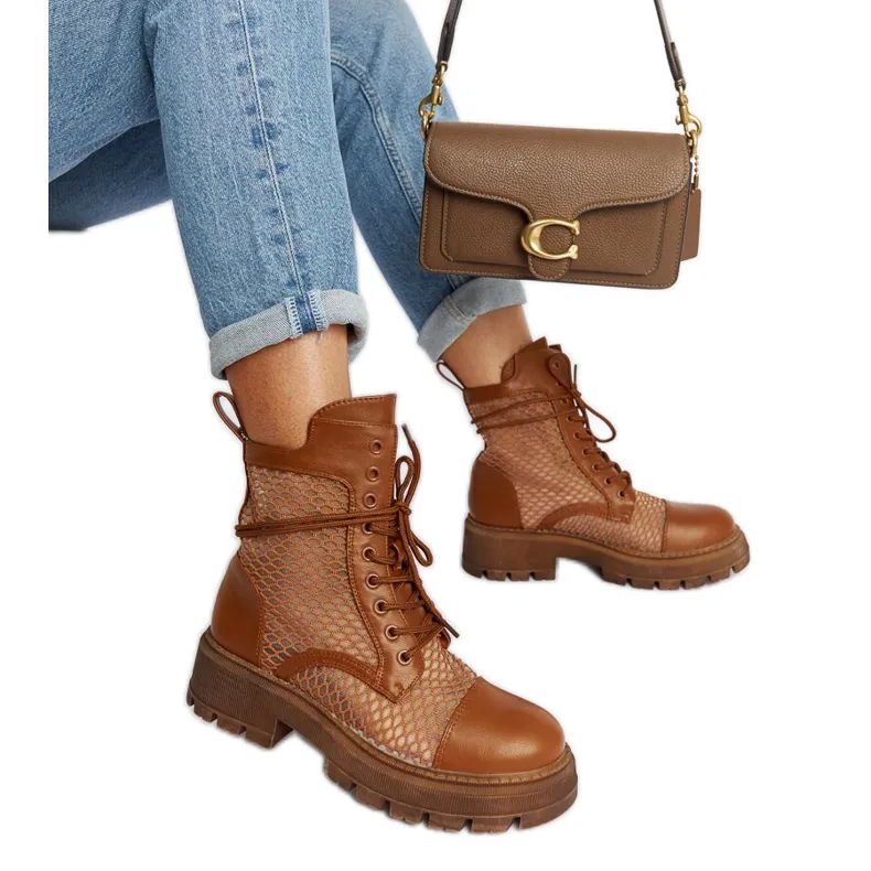 Brown see-through Waldeck boots