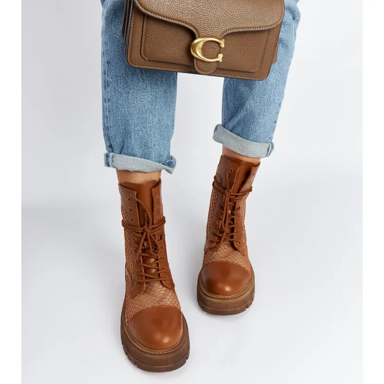 Brown see-through Waldeck boots