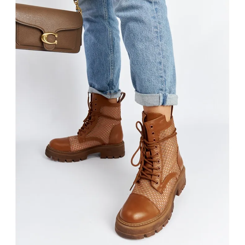 Brown see-through Waldeck boots