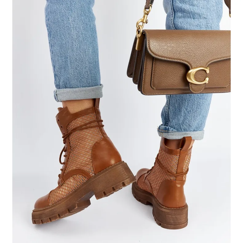 Brown see-through Waldeck boots