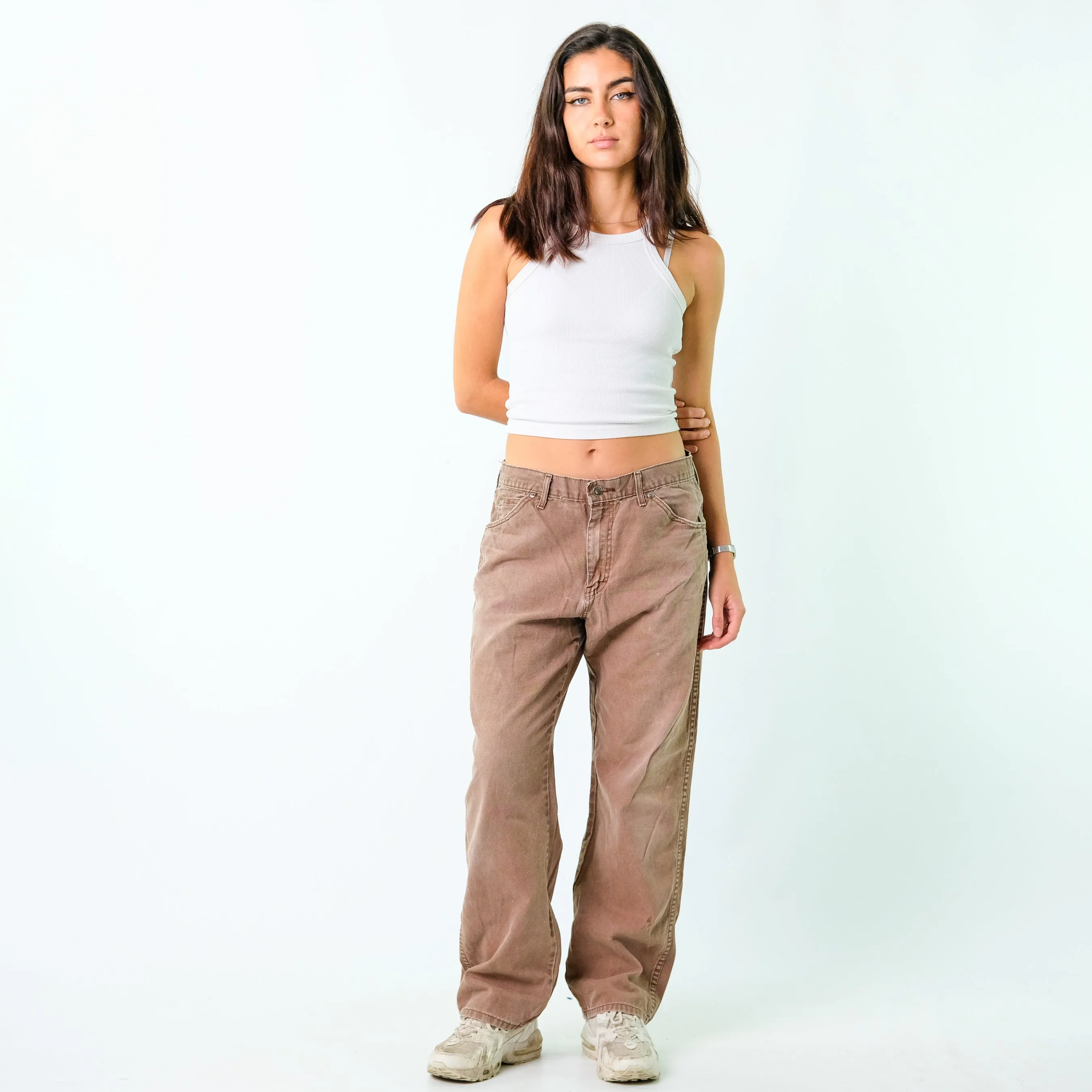 Brown y2ks Dickies Canvas Carpenter Jeans Baggy Pants (32x30)