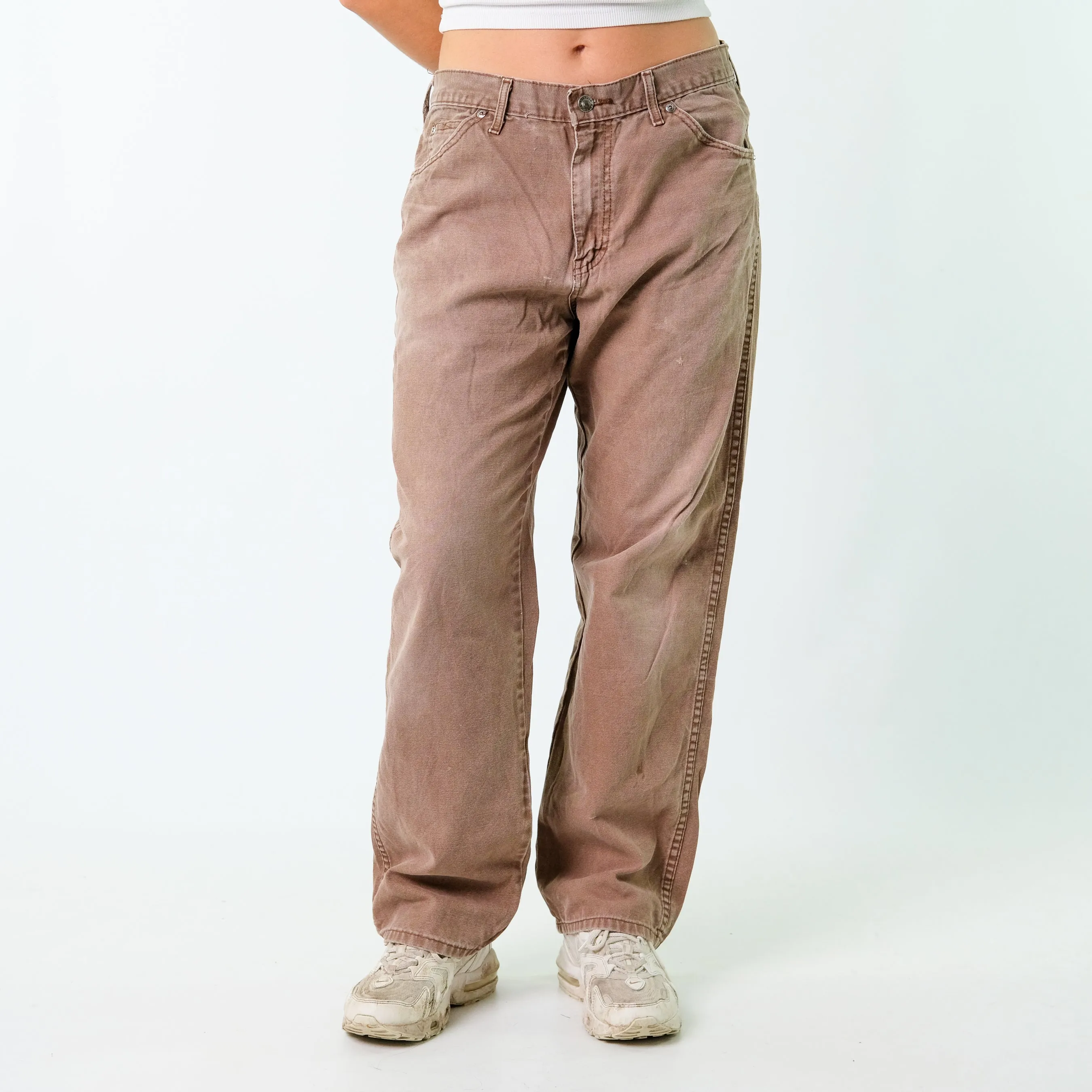 Brown y2ks Dickies Canvas Carpenter Jeans Baggy Pants (32x30)