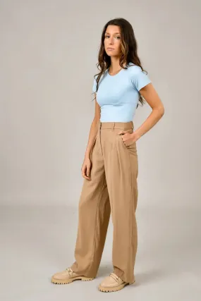 Women's High-Waisted Pleated Trousers: Brynn Collection