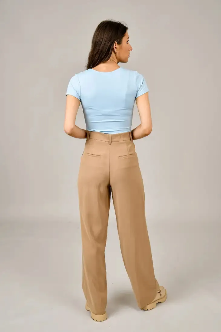 Women's High-Waisted Pleated Trousers: Brynn Collection