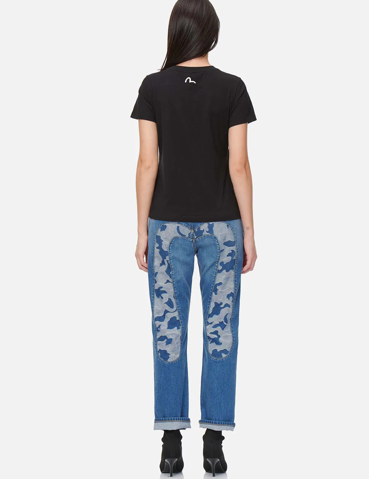 Camouflage Jacquard Daicock Insert Boyfriend Jeans