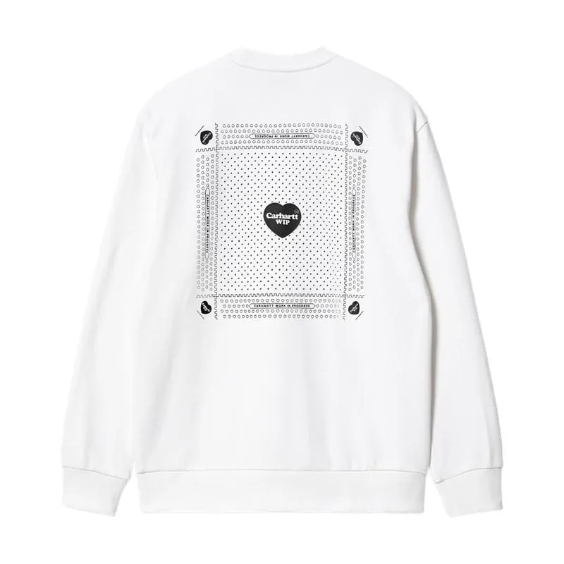 Carhartt WIP Heart Bandana Sweatshirt White/Black - Shop Now