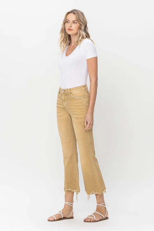 Carissa Vintage Crop Flare Jeans - Croissant