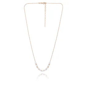 Carlton London Women'S Gift Card Jewellery-18K Rose Gold Plated With Pearls Stud Necklace Fjn4100