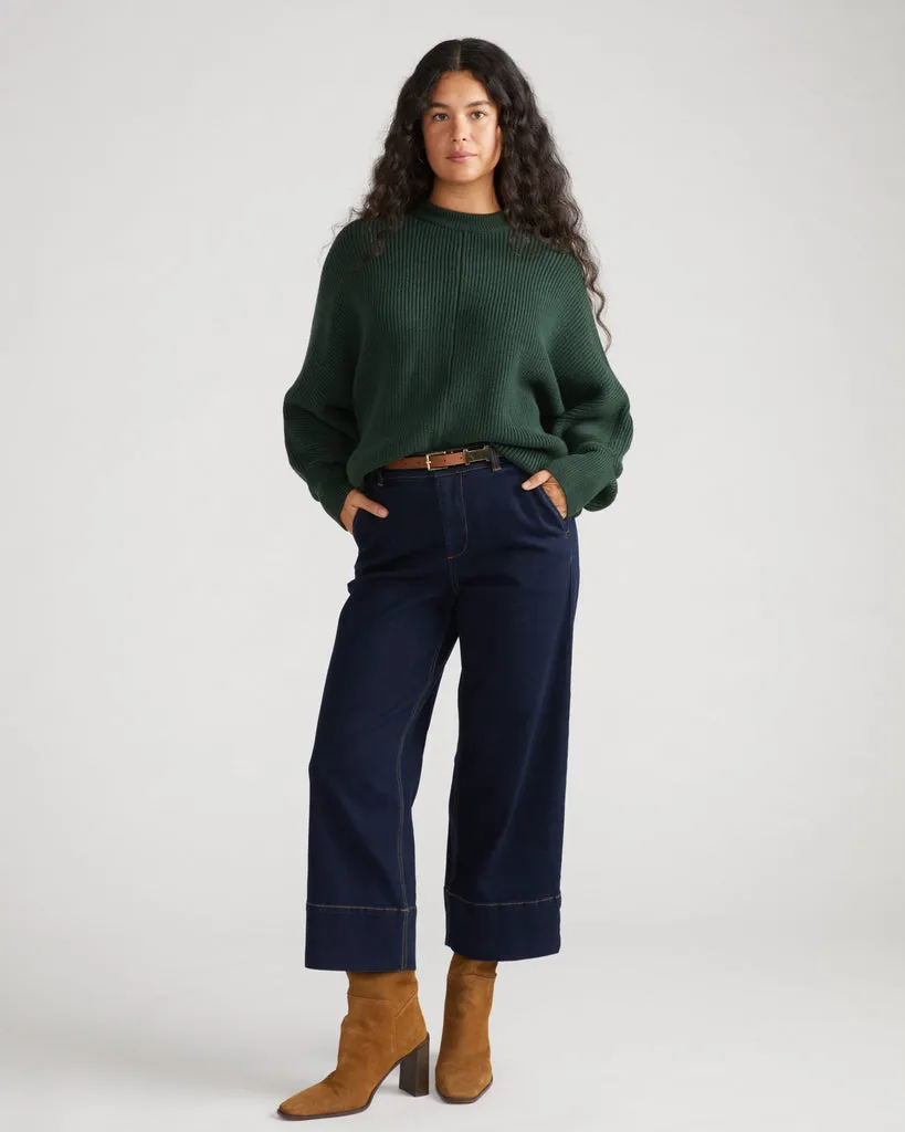 Carol High Rise Cropped Jeans - Dark Indigo