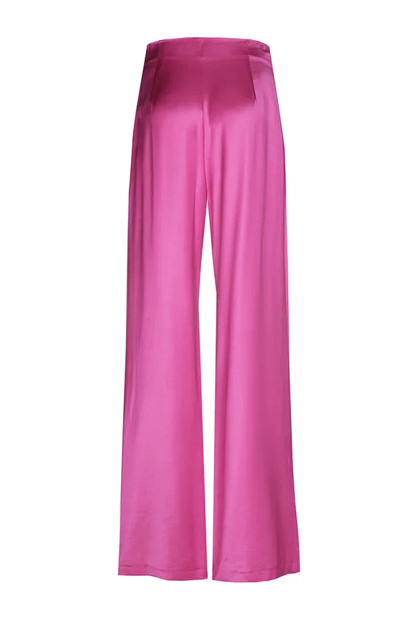 Caroline Biss MAGENTA STRAIGHT LOOSE DRESSY TROUSERS