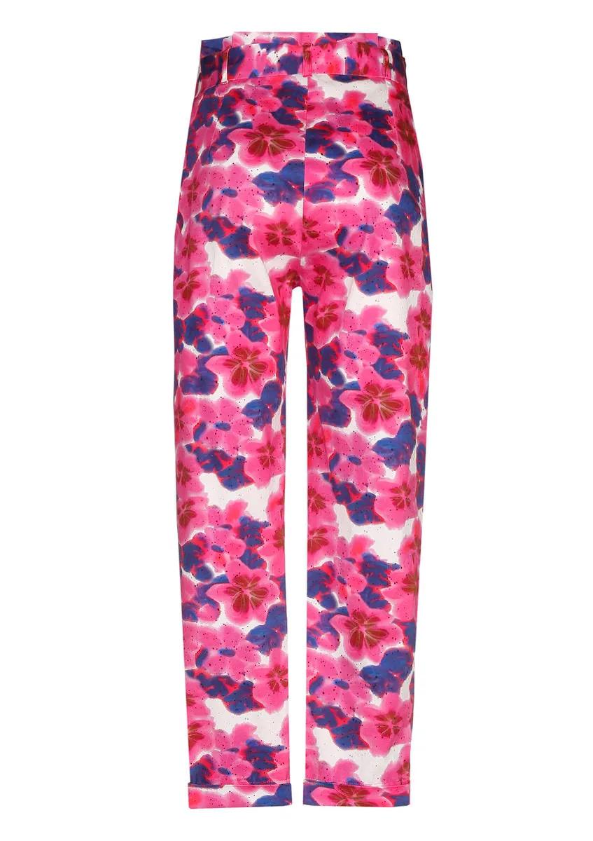 Caroline Biss PAPERBAG PRINTED COTTON TROUSERS