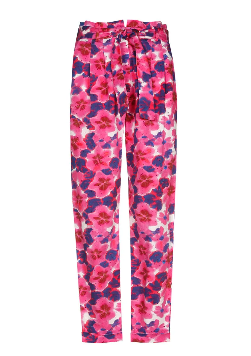 Caroline Biss PAPERBAG PRINTED COTTON TROUSERS