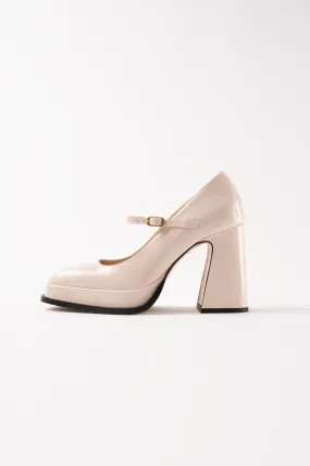 CASILDA - Off-White Patent Leather Mary Jane Pumps