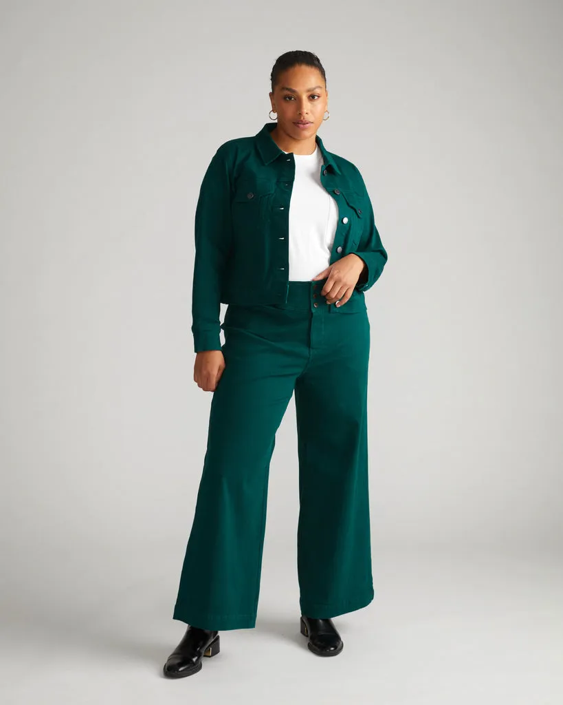 Charlie High Rise Sailor Jeans - Verdant Green