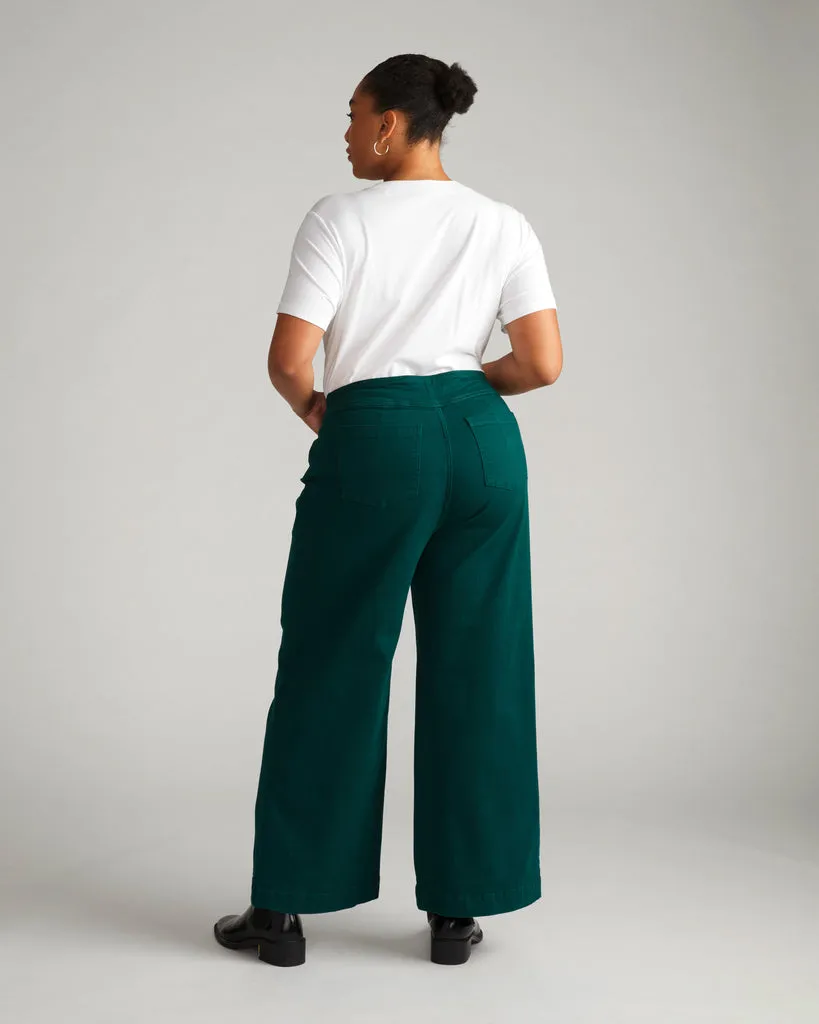 Charlie High Rise Sailor Jeans - Verdant Green