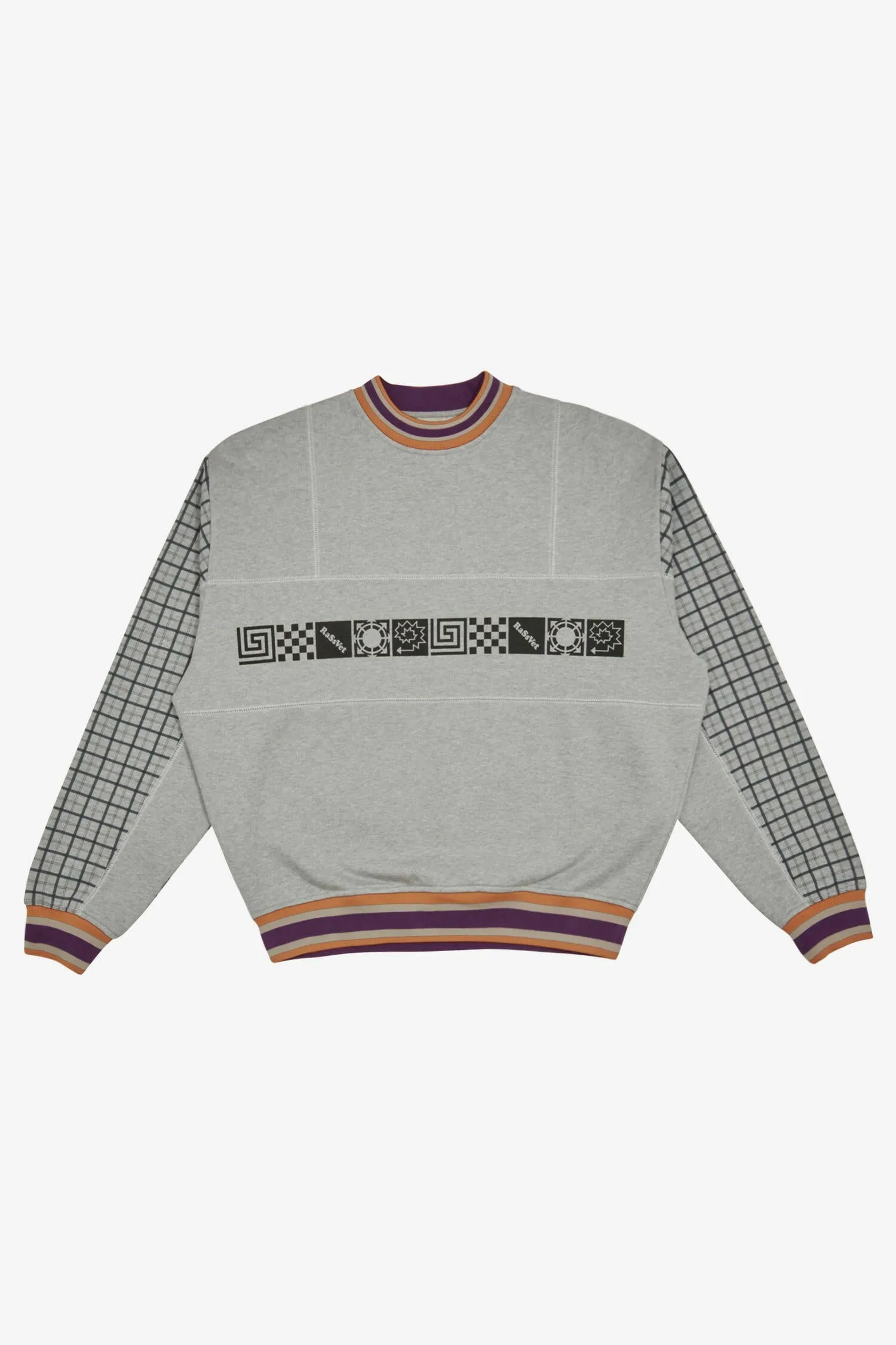 Check Sleeve Sweatshirt