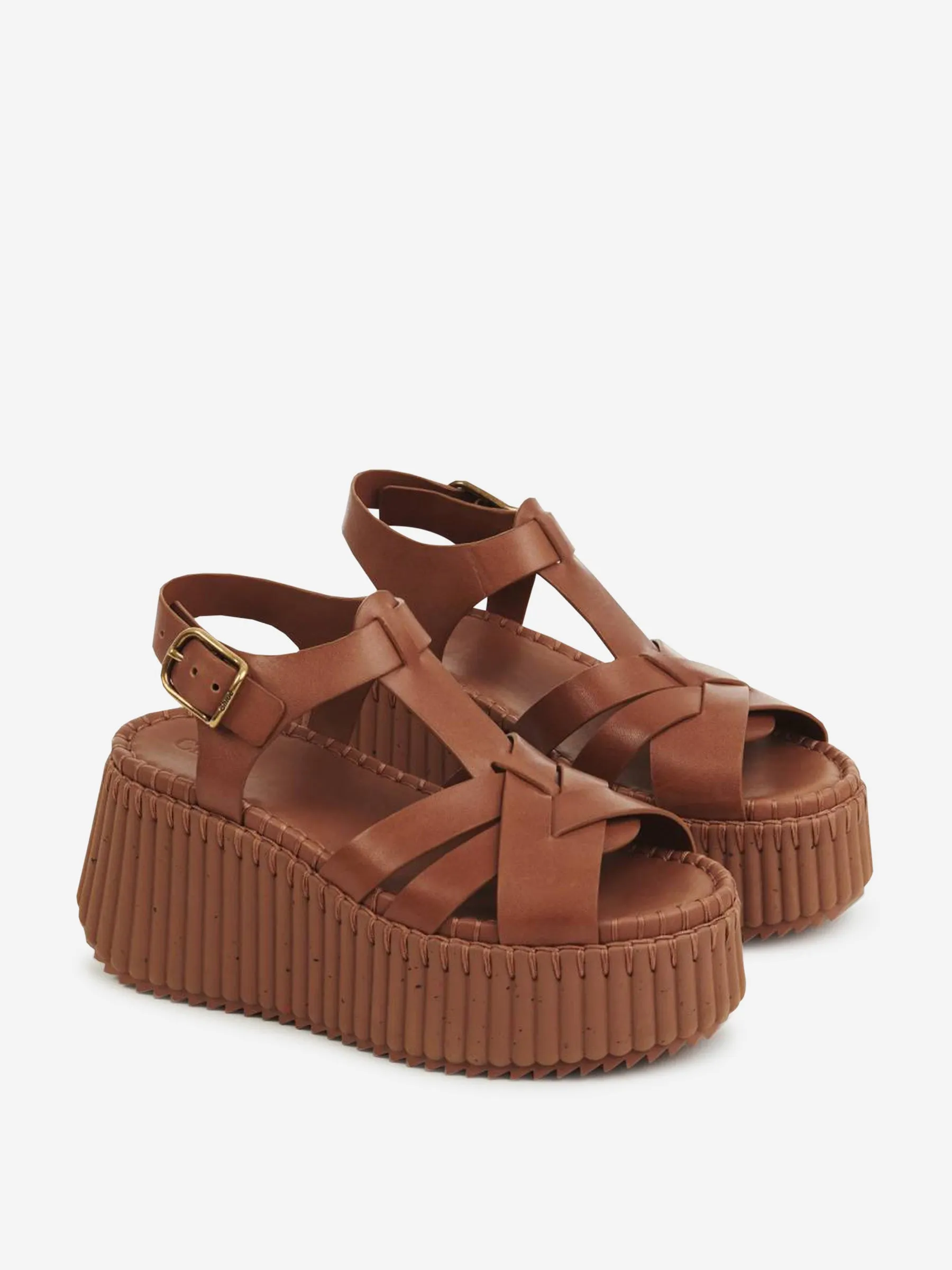 Chloé Nama Leather Wedges