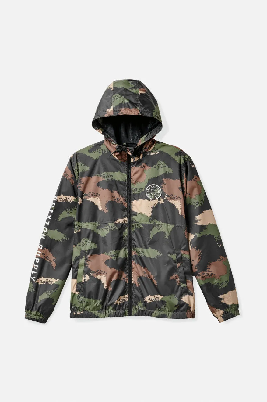 Claxton Crest Lightweight Zip Hood Jacket - Brushed Camo