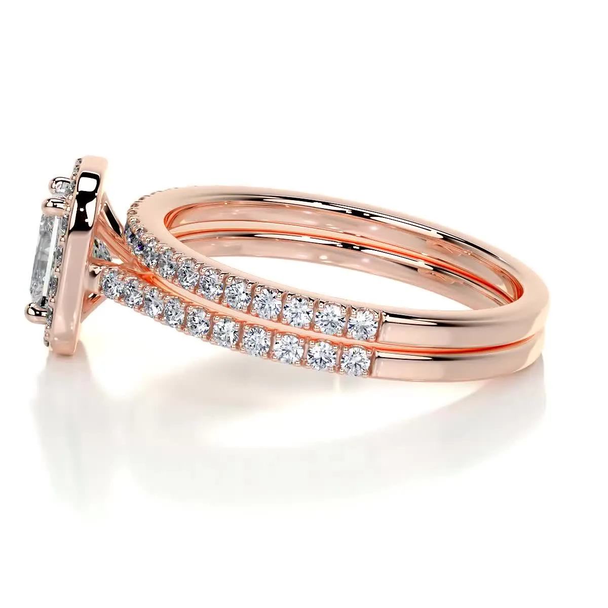 Cora Diamond Bridal Set -14K Rose Gold