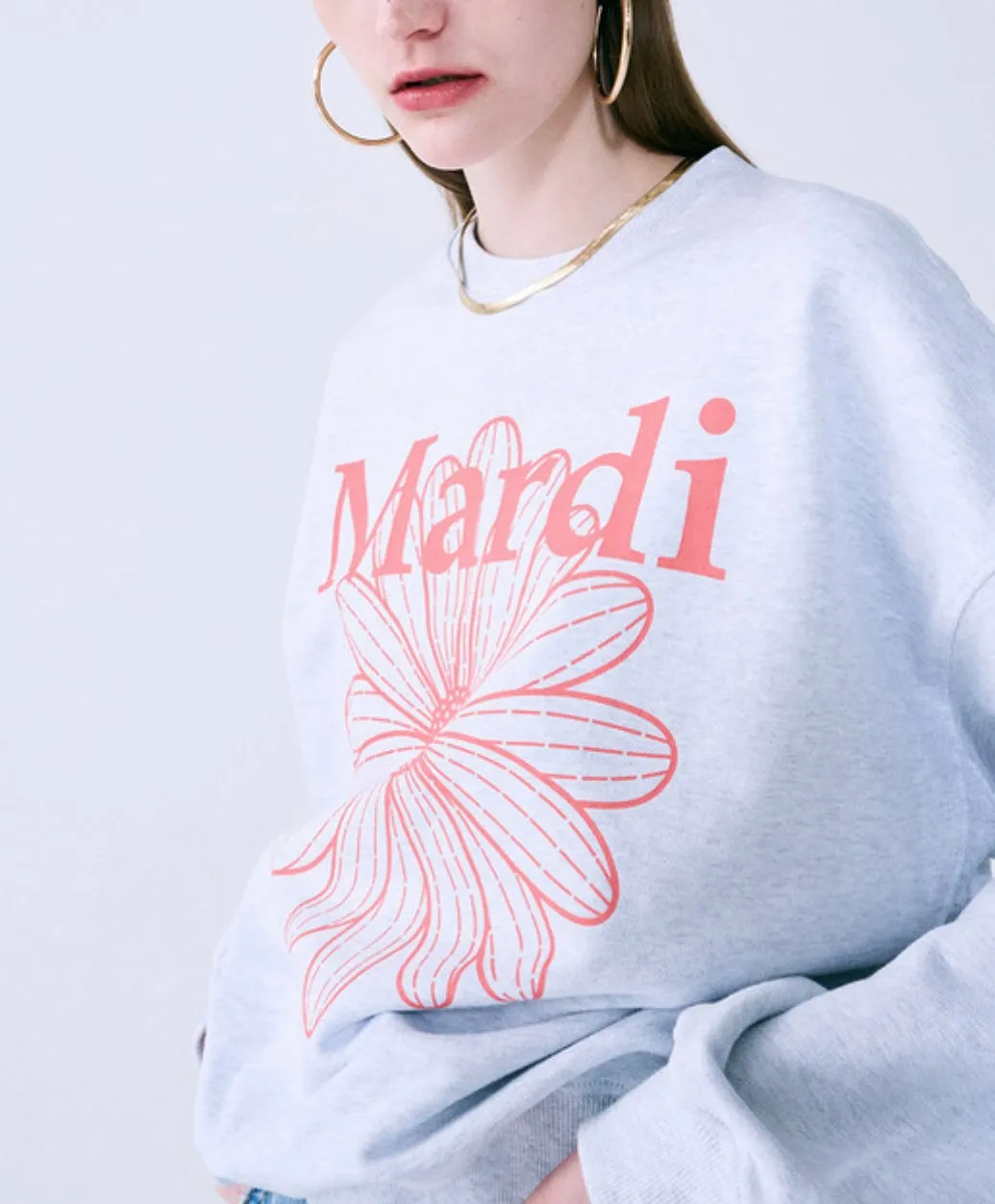 Coral Heather Flowermardi Sweatshirt