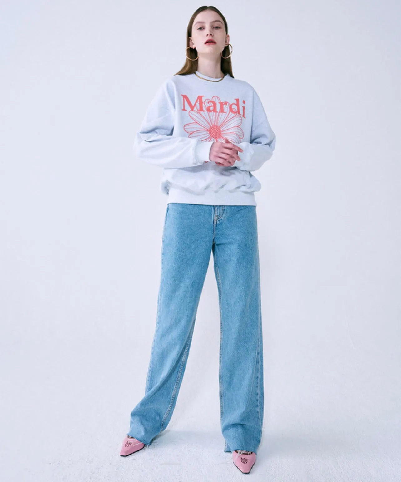 Coral Heather Flowermardi Sweatshirt