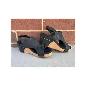 Black Metallic Wedges by Corky