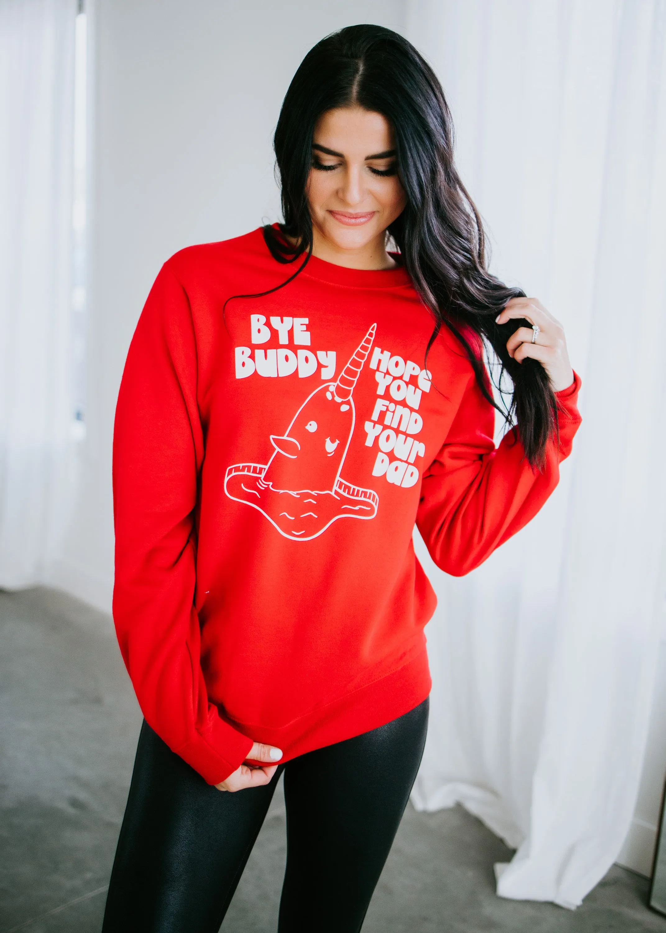 Curvy Bye Buddy Graphic Sweatshirt