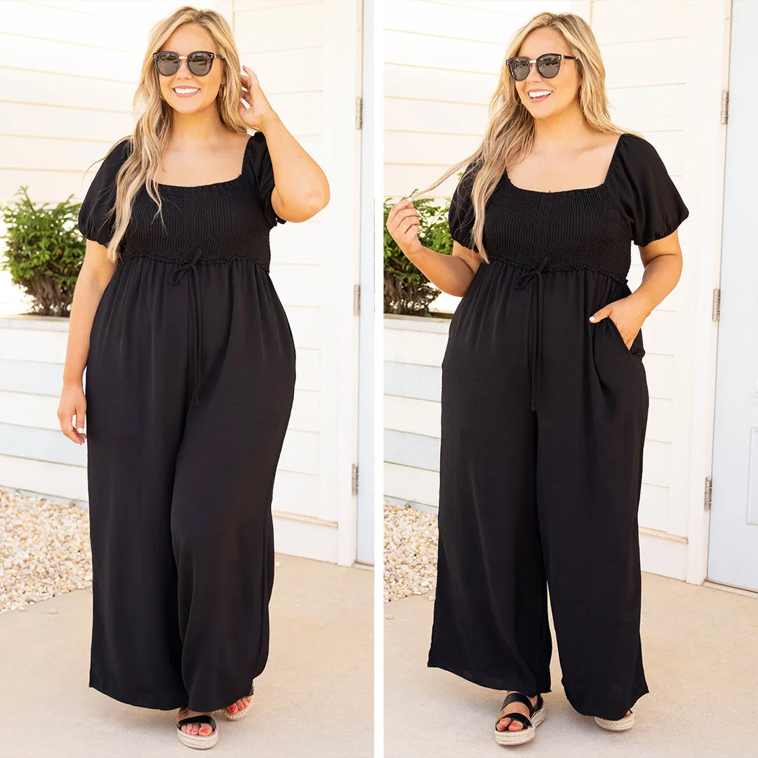 Dancing Under Stars Jumpsuit, Black