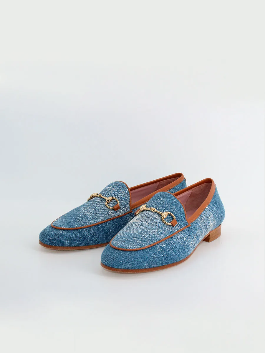 Denim and Leather Genova Moccasins